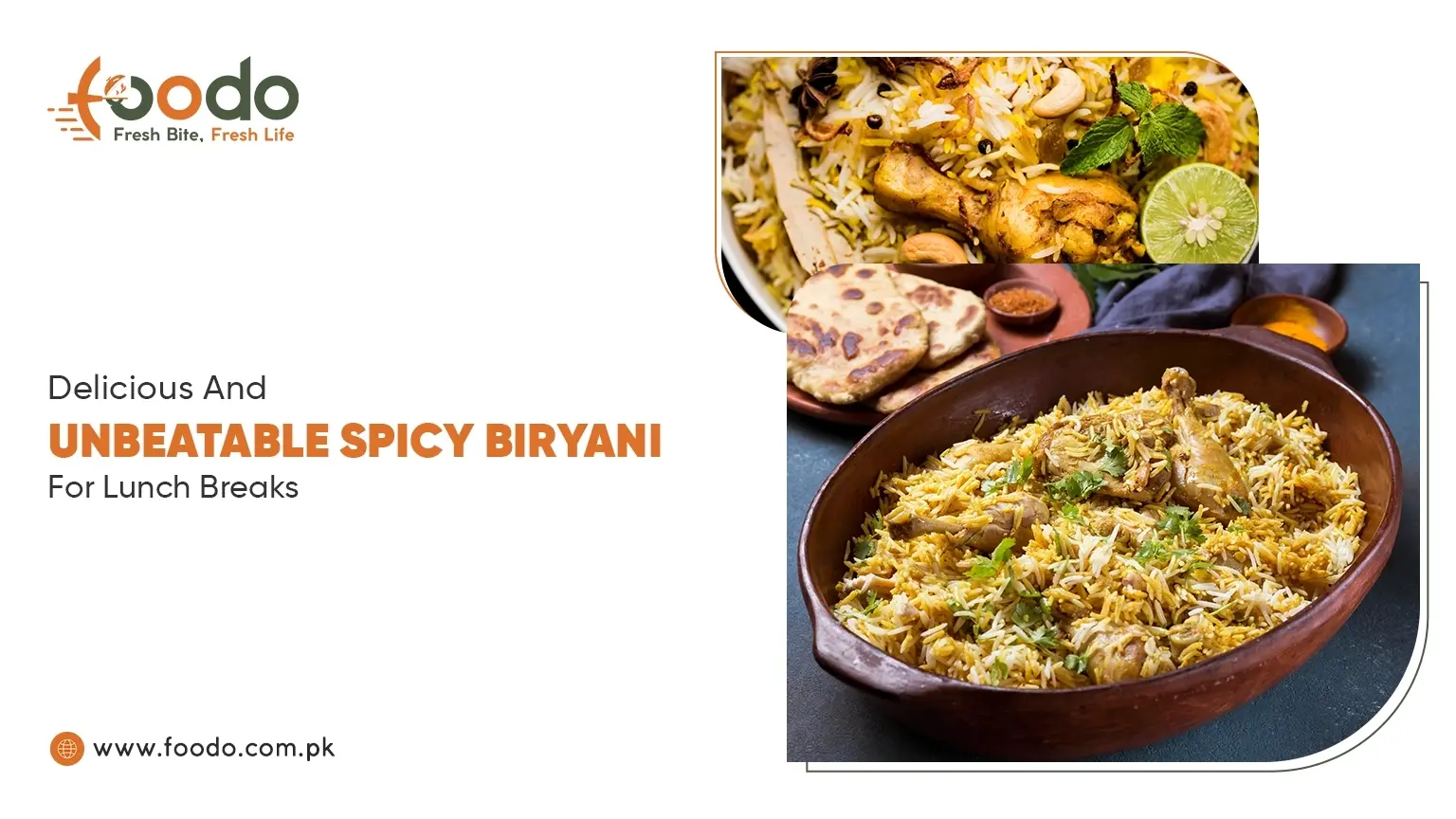 Premium spicy chicken biryani served fresh for corporate lunch breaks via Foodo monthly food delivery service in Lahore.